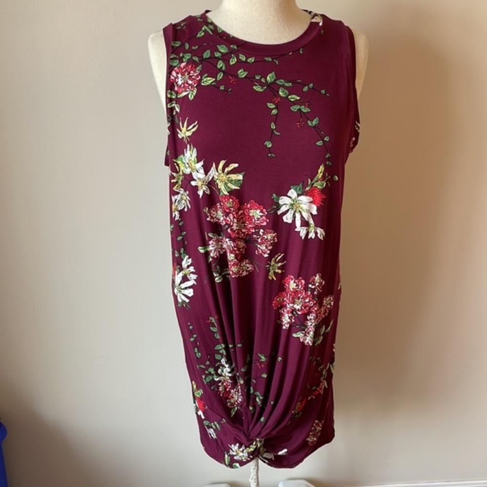 Knotted Hem Floral Dress Size L